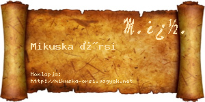 Mikuska Örsi névjegykártya
